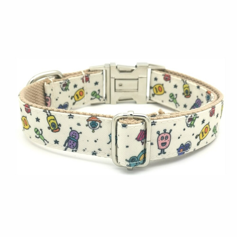 Isikupärastatud välismaalase lemmiklooma kaelarihm Vastupidav kohandatud kutsika nime ID silt Reguleeritav Space Monster Basic koera kaelarihmade jalutusrihma komplekt