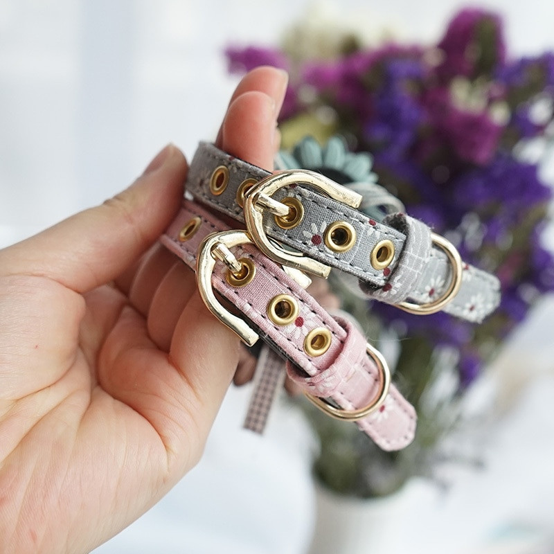 Lemmiklooma koera kaelarihm lill kutsikas kass koera kaelarihma jalutusrihma komplekt Reguleeritavad kaelarihmad väikestele keskmistele koertele Nahast kaelakee Lemmikloomatarvikud