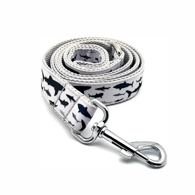 Isikupärastatud lemmiklooma kaelarihm merekala Vastupidav kohandatud kutsika nimesilt Reguleeritav Big Small Sharks Grey Basic koera kaelarihmade jalutusrihma komplekt