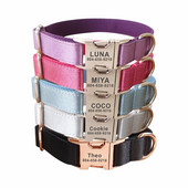 Εξατομικευμένο κολάρο σκύλου Εξατομικευμένα περιλαίμια για κατοικίδια Δωρεάν χαρακτική πινακίδα ταυτότητας Ετικέτα κατοικίδιων αξεσουάρ Γυαλιστερό σετ λουριών για κολάρο κουταβιών