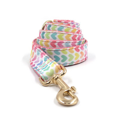 Personalizirana ogrlica za pse Prilagođene ogrlice za kućne ljubimce Graviranje ID pločice s imenom Dodatak za kućne ljubimce Rainbow Heart Puppy Ogrlica Set povodca