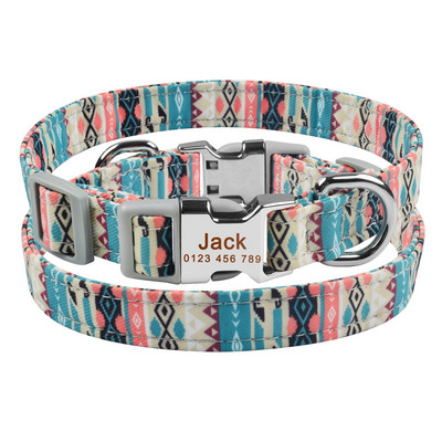 Σετ λουριών για σκύλους κατοικίδιων ζώων Σετ νάιλον μολύβδου Προσαρμοσμένο εξατομικευμένο όνομα κουταβιού ID Μικρά μεσαία μεγάλα σκυλιά Μπουλντόγκ ανθεκτικό