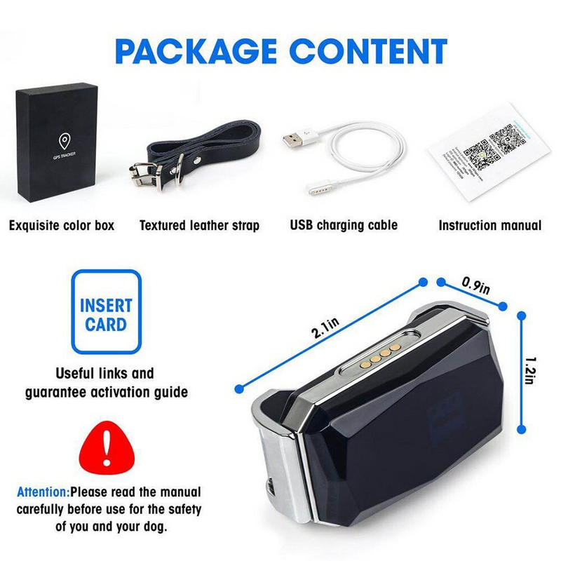 Tracker GPS pentru animale de companie IP67 Gps reglabil, rezistent la apă, zgarda pentru câini, dispozitiv de urmărire a pisicilor pentru cățeluș, dispozitiv de urmărire a câinilor anti-pierdere Accesorii pentru animale de companie