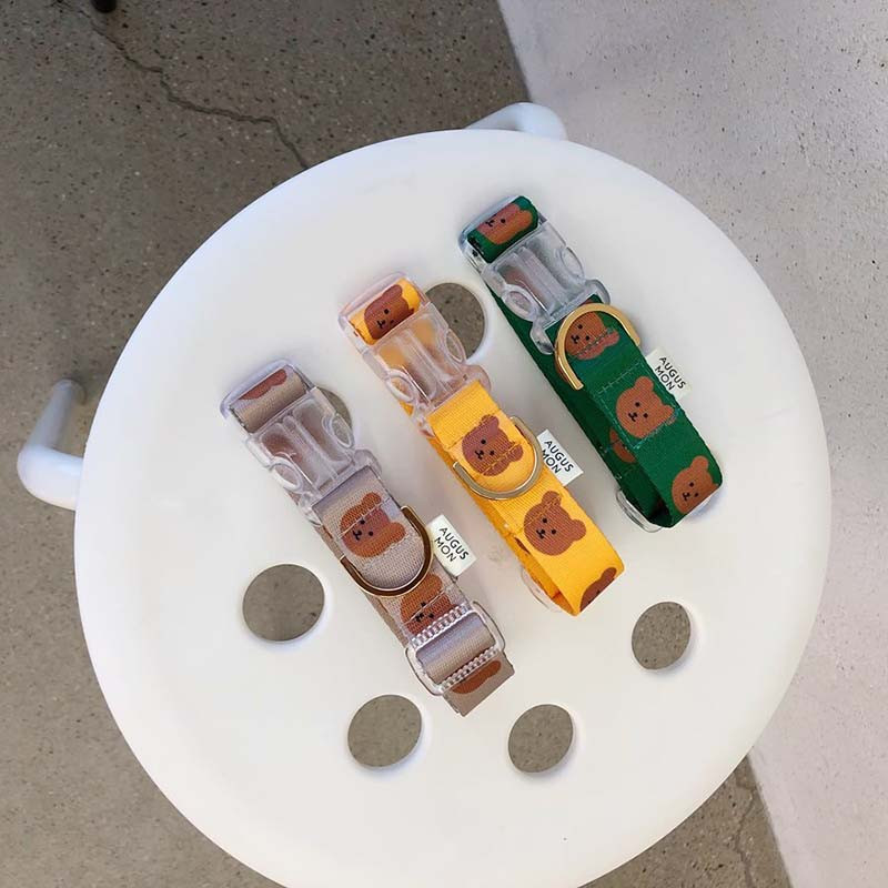 INS Lemmikloomatarbed Kass Koer Lemmik Karu Kaelarihm Tõmbeköis Armas kaelarihm Pehme ja vastupidav tõmbekoerte jalutusrihm Dekoratiivne koera kaelarihm