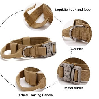 Military Tactical Dog Collar German Shepard Medium Large Dog Collars for Walking Training Duarable Dog Collar Control Handle