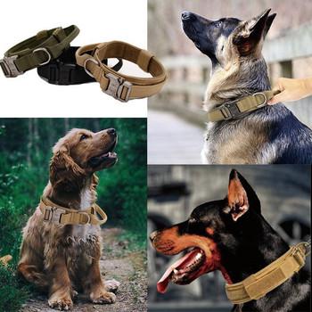 Military Tactical Dog Collar German Shepard Medium Large Dog Collars for Walking Training Duarable Dog Collar Control Handle