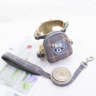 Σακίδιο πλάτης με λουρί με λουρί για κατοικίδιο ζώο 3τμχ Σετ Ρύθμιση Breathabl Fashion Leashes Κοστούμι για Teddy Bichon Pomeranian Small Pets