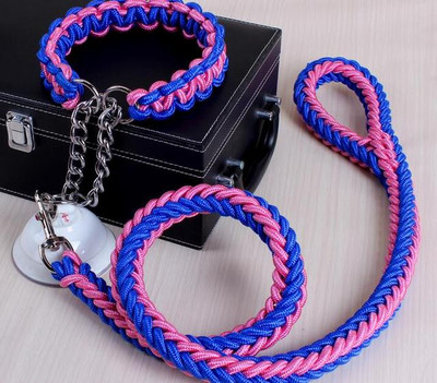 Paracord set povodnika za pse i ogrlice s dvostrukim nitima Povodci za kućne ljubimce Metalni P lanac Kopča Vučno uže za štene za male velike srednje pse