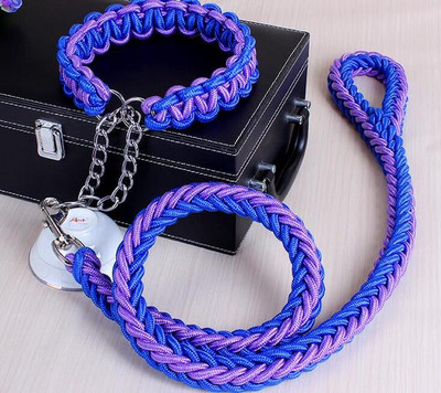 Paracord set povodnika za pse i ogrlice s dvostrukim nitima Povodci za kućne ljubimce Metalni P lanac Kopča Vučno uže za štene za male velike srednje pse
