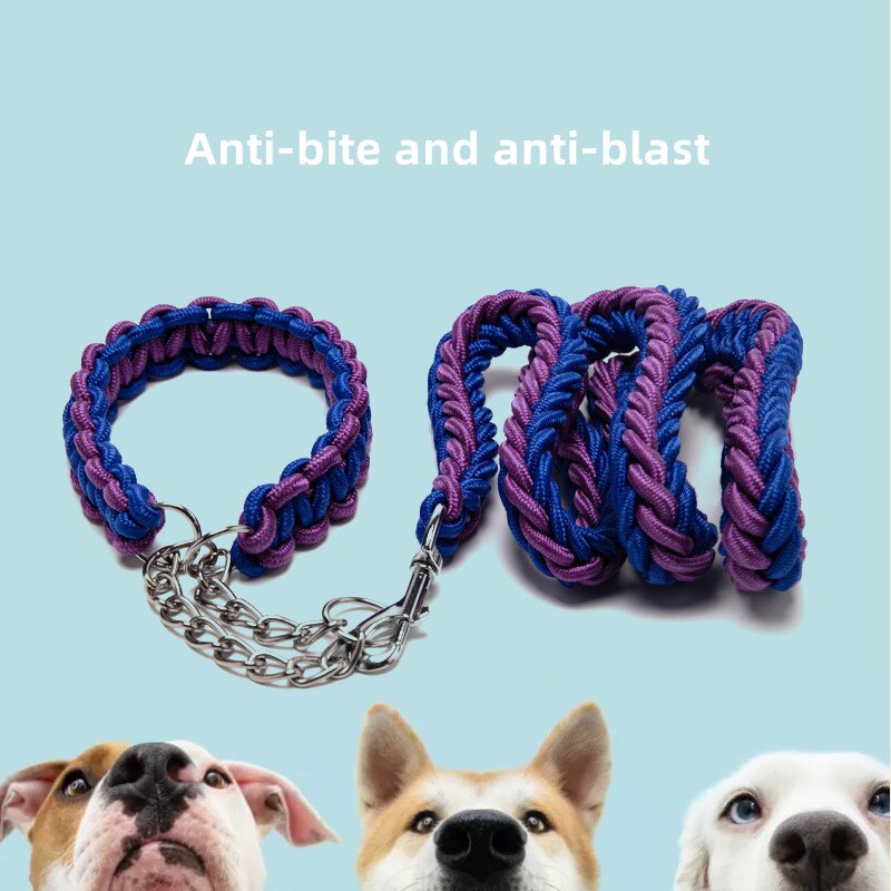 Paracord set povodnika za pse i ogrlice s dvostrukim nitima Povodci za kućne ljubimce Metalni P lanac Kopča Vučno uže za štene za male velike srednje pse