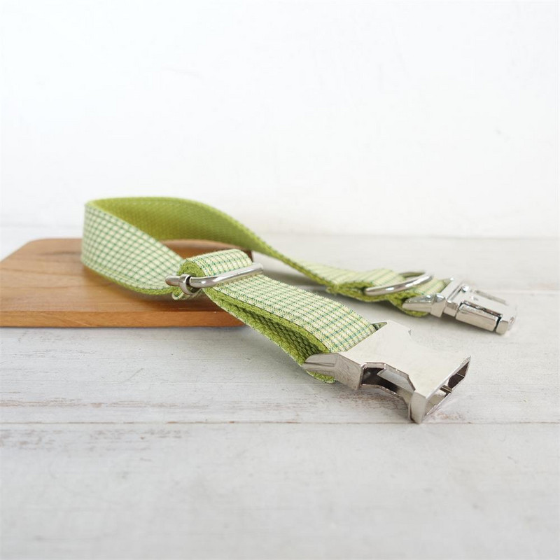 Personalizirana ogrlica za pse Prilagođena ogrlica za kućne ljubimce Besplatno graviranje identifikacijske oznake s imenom Dodatak za kućnog ljubimca Zeleno bijela karirana ogrlica za štene Povodac Set