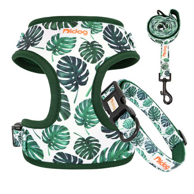 Τυπωμένο νάιλον γιακά σκυλιών Σετ λουριών Μαλακές αναπνέουσες ζώνες λουριών Ρυθμιζόμενα κολάρα κατοικίδιων καλωδίων για μικρομεσαίους σκύλους