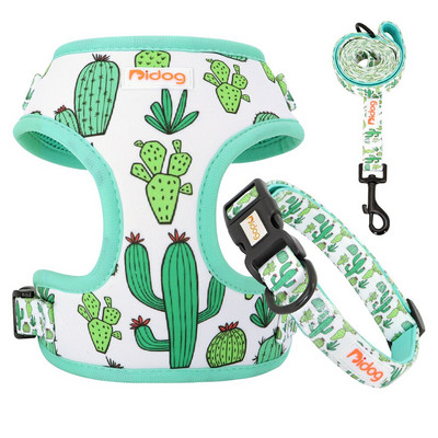 Τυπωμένο νάιλον γιακά σκυλιών Σετ λουριών Μαλακές αναπνέουσες ζώνες λουριών Ρυθμιζόμενα κολάρα κατοικίδιων καλωδίων για μικρομεσαίους σκύλους