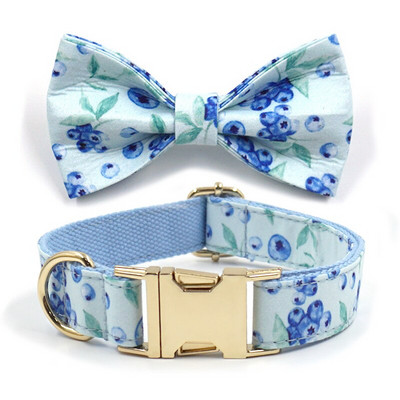 Koerarakmete ja jalutusrihma komplekt Võrgusilmaga polsterdatud pehmed lemmikloomarakmed väikestele koertele Mustika mustriga luksuslikud kohandatud nimega koera kaelarihm, reguleeritav