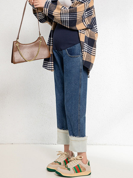 Blugi de maternitate, stilați, cu talie înaltă