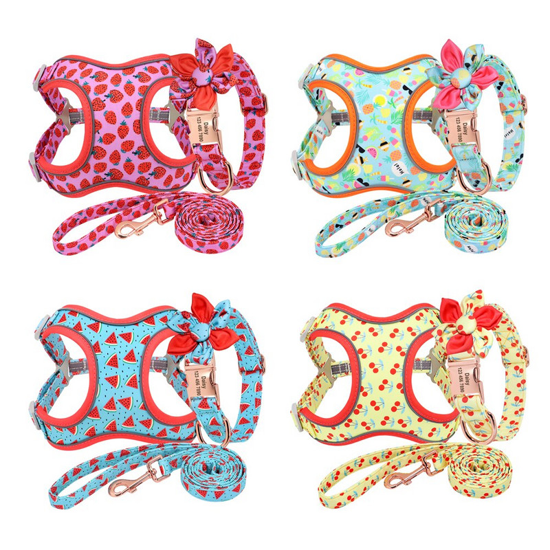 3 kom/lot Personalizirani pojas za pse s ogrlicom za pse, set uzica s otisnutim uzorkom prilagođene za pse ogrlice za francuskog buldoga za srednje velike pse