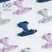 Πολυτελές αναπνεύσιμο σετ λουριών και λουριών για σκύλους κατοικίδιων ζώων Ρυθμιζόμενο κολάρο Macaron Διχτυωτό ιμάντα στήθους Μεσαίου μεγέθους Αξεσουάρ προμήθειες για σκύλους