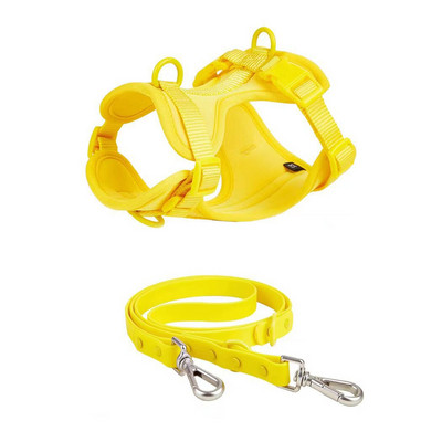 Πολυτελές αναπνεύσιμο σετ λουριών και λουριών για σκύλους κατοικίδιων ζώων Ρυθμιζόμενο κολάρο Macaron Διχτυωτό ιμάντα στήθους Μεσαίου μεγέθους Αξεσουάρ προμήθειες για σκύλους