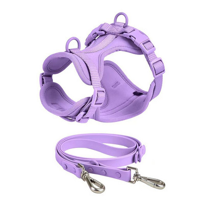 Πολυτελές αναπνεύσιμο σετ λουριών και λουριών για σκύλους κατοικίδιων ζώων Ρυθμιζόμενο κολάρο Macaron Διχτυωτό ιμάντα στήθους Μεσαίου μεγέθους Αξεσουάρ προμήθειες για σκύλους