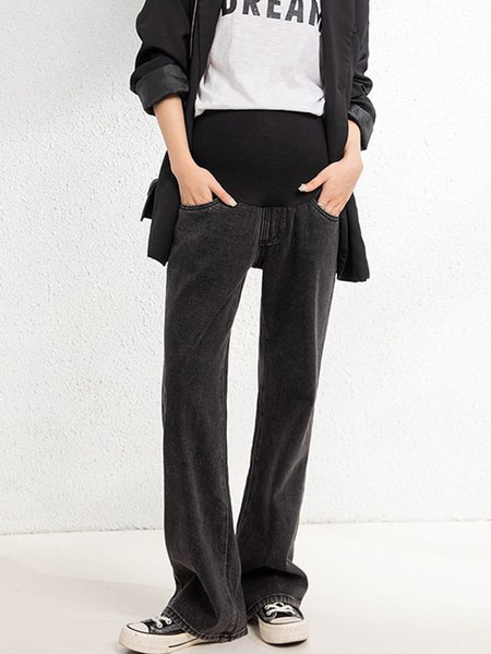 Γυναικείο casual παντελόνι για εγκύους - ψηλόμεσο