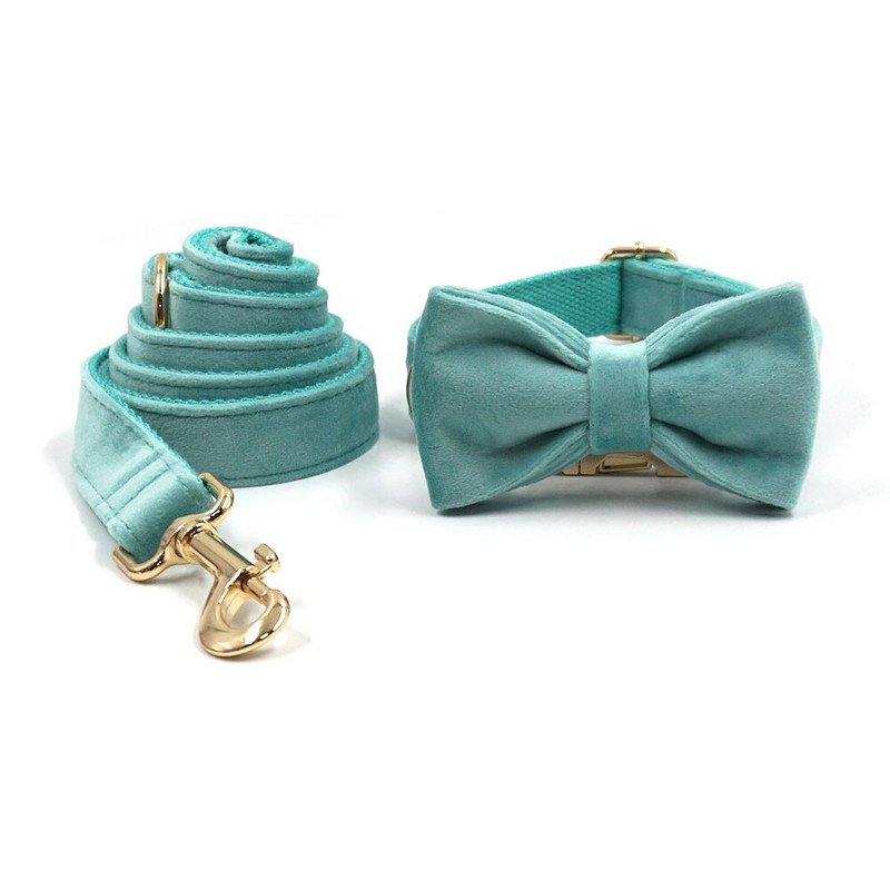 Ham Tiffany Blue pentru câine Design de lux, zgarda personalizată pentru câini, cu gravură gratuită, set de hamuri de catifea moale, reglabil, pentru animale de companie