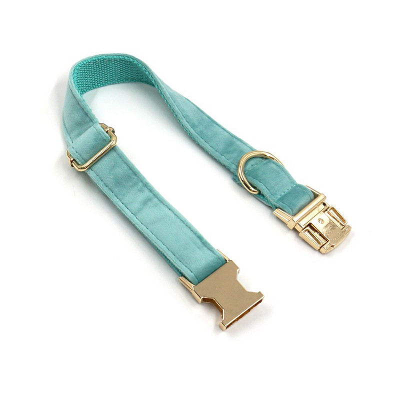 Ham Tiffany Blue pentru câine Design de lux, zgarda personalizată pentru câini, cu gravură gratuită, set de hamuri de catifea moale, reglabil, pentru animale de companie