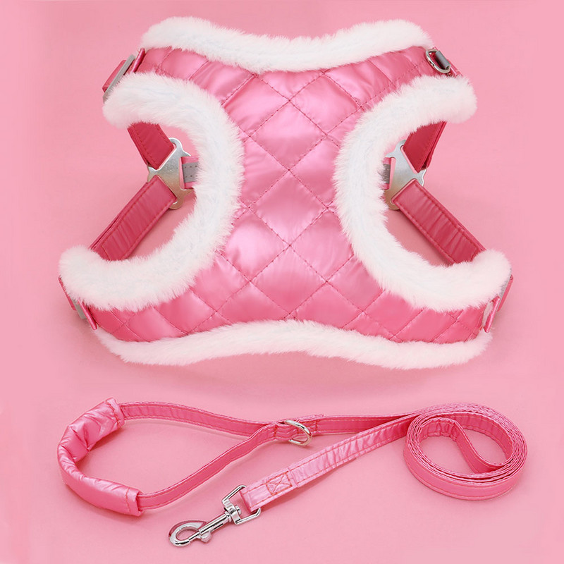 Talvine karvased väikese koera rakmed jalutusrihma komplekt, soe lemmiklooma rinnarihm, polsterdatud koera kassi sfinksi rakmete vest väikestele keskmistele koertele kassidele