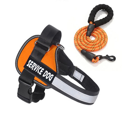 Ham personalizat pentru câini de companie și set de lesă de 1,5 m pentru plimbare noaptea, ham reglabil reflectorizant, cu articole personalizate pentru animale de companie