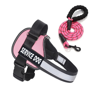 Ham personalizat pentru câini de companie și set de lesă de 1,5 m pentru plimbare noaptea, ham reglabil reflectorizant, cu articole personalizate pentru animale de companie