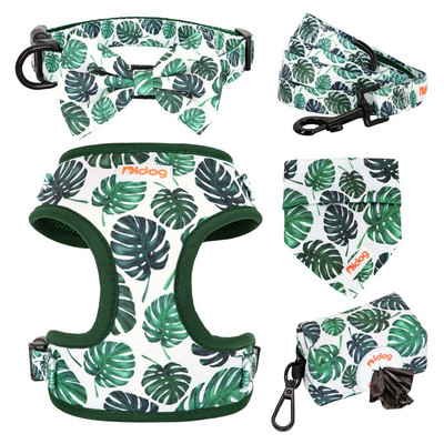 6 buc/lot ham pentru câini imprimat la modă cu guler asortat, lesă, pungă pentru caca, bandană pentru câini de talie mică, mijlocie, buldog francez, cadou pentru animale de companie