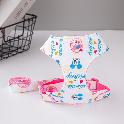 Ham pentru câini Disney, buldog francez, chihuahua, schnauzer, set de ham și lesă, ham reglabil pentru animale de companie, plimbări în aer liber