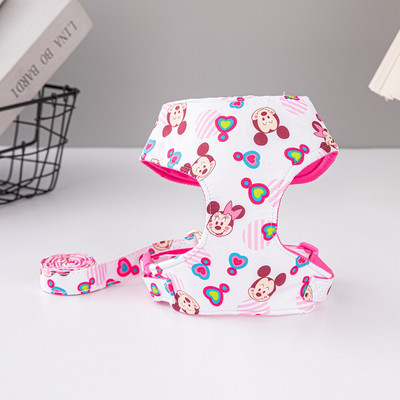 Ham pentru câini Disney, buldog francez, chihuahua, schnauzer, set de ham și lesă, ham reglabil pentru animale de companie, plimbări în aer liber