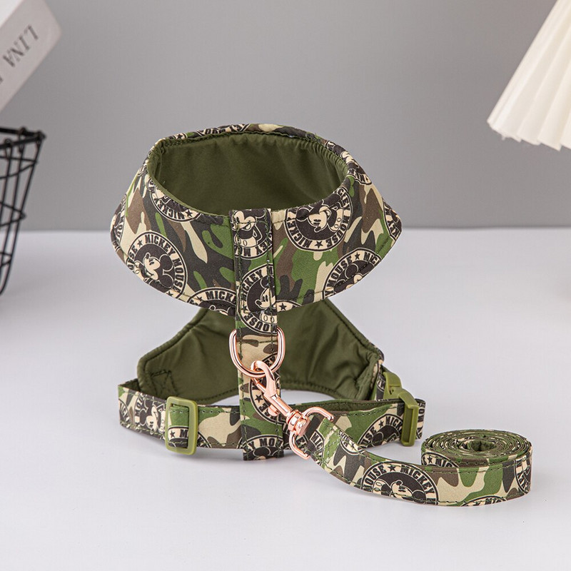 Ham pentru câini Disney, buldog francez, chihuahua, schnauzer, set de ham și lesă, ham reglabil pentru animale de companie, plimbări în aer liber