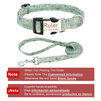 Lemmiklooma kaelarihmade komplekt Kohandatud kutsika kassi koera jalutusrihm Isikupärastatud nimesilt ID Lemmiklooma kaelarihm keskmise suurusega koertele