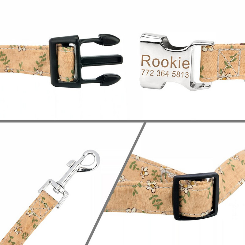 Lemmiklooma kaelarihmade komplekt Kohandatud kutsika kassi koera jalutusrihm Isikupärastatud nimesilt ID Lemmiklooma kaelarihm keskmise suurusega koertele