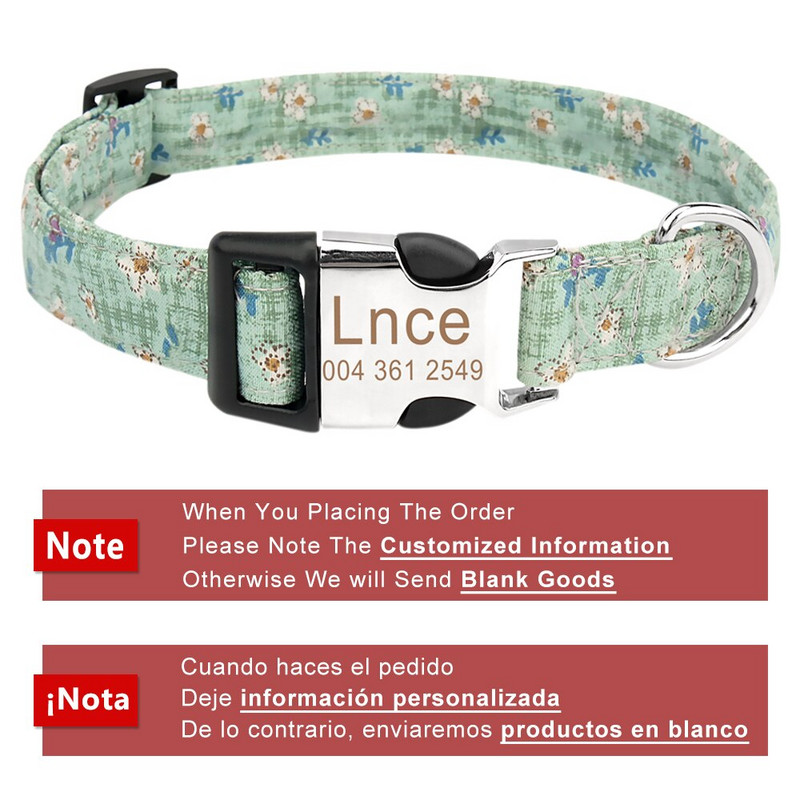 Lemmiklooma kaelarihmade komplekt Kohandatud kutsika kassi koera jalutusrihm Isikupärastatud nimesilt ID Lemmiklooma kaelarihm keskmise suurusega koertele