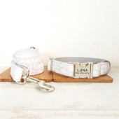 Εξατομικευμένο κολάρο κατοικίδιων με λευκό μάρμαρο Προσαρμοσμένο σετ λουριών για κολάρα σκύλου Προσαρμοσμένο σετ ετικέτας ταυτότητας κουταβιού Ρυθμιζόμενο αξεσουάρ γάτας