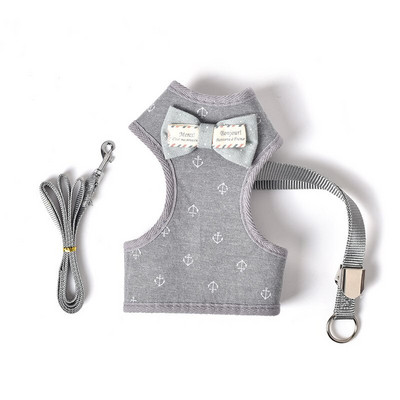 Комплект каишки за кучешки колани Кучета Котешки колани Жилетка Панделка Кученце Каишка за гърди със звънчета Мопс Чихуахуа Булдог Повод за ходене Каишка