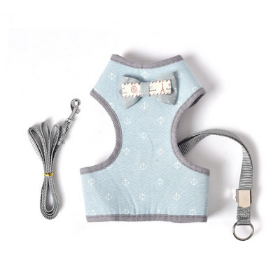 Комплект каишки за кучешки колани Кучета Котешки колани Жилетка Панделка Кученце Каишка за гърди със звънчета Мопс Чихуахуа Булдог Повод за ходене Каишка