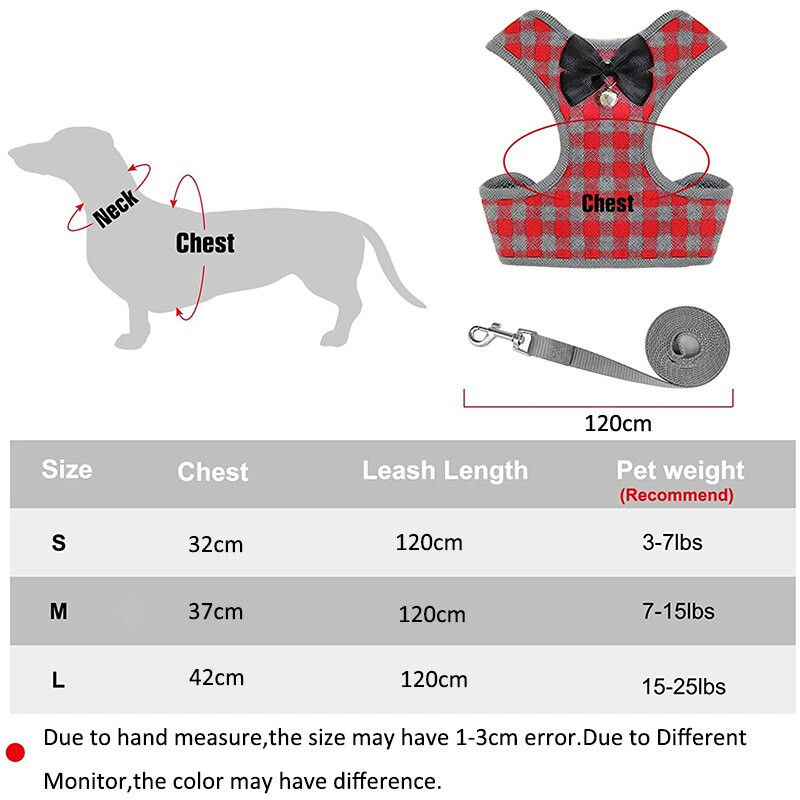 Комплект каишки за кучешки колани Кучета Котешки колани Жилетка Панделка Кученце Каишка за гърди със звънчета Мопс Чихуахуа Булдог Повод за ходене Каишка