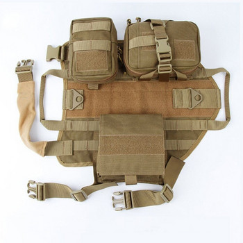 Tactical Dog Harness Military No Pull Pet Harness Vest for Medium Large Dog Training Πεζοπορία Molle λουριά σκύλου με θήκες