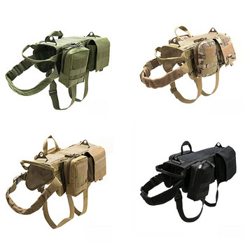 Tactical Dog Harness Military No Pull Pet Harness Vest for Medium Large Dog Training Πεζοπορία Molle λουριά σκύλου με θήκες