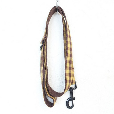 Εξατομικευμένο κολάρο κατοικίδιων ζώων Δωρεάν χαρακτική Προσαρμοσμένη πινακίδα ταυτότητας κουταβιού με ρυθμιζόμενη πόρπη Κίτρινο σετ λουριών καρό γιακά