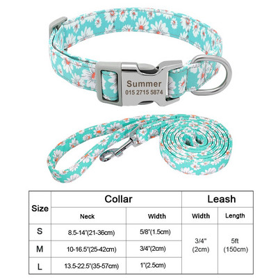 Εξατομικευμένο νάιλον σετ λουριών για κολάρο σκύλου Εκτυπωμένο προσαρμοσμένο κολάρο ταυτότητας σκύλου με χαραγμένο κολάρο για κουτάβια για μικρούς μεσαίους μεγάλους σκύλους