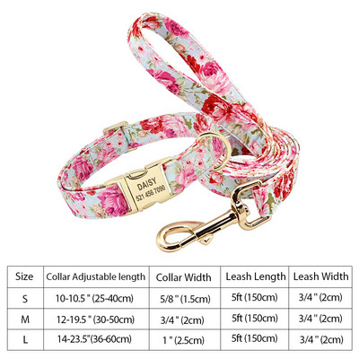 Εξατομικευμένο νάιλον σετ λουριών για κολάρο σκύλου Εκτυπωμένο προσαρμοσμένο κολάρο ταυτότητας σκύλου με χαραγμένο κολάρο για κουτάβια για μικρούς μεσαίους μεγάλους σκύλους