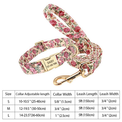 Εξατομικευμένο νάιλον σετ λουριών για κολάρο σκύλου Εκτυπωμένο προσαρμοσμένο κολάρο ταυτότητας σκύλου με χαραγμένο κολάρο για κουτάβια για μικρούς μεσαίους μεγάλους σκύλους