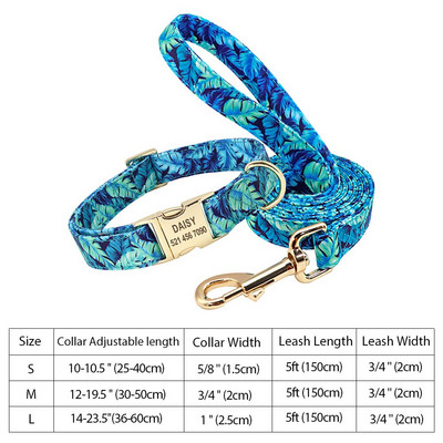 Εξατομικευμένο νάιλον σετ λουριών για κολάρο σκύλου Εκτυπωμένο προσαρμοσμένο κολάρο ταυτότητας σκύλου με χαραγμένο κολάρο για κουτάβια για μικρούς μεσαίους μεγάλους σκύλους