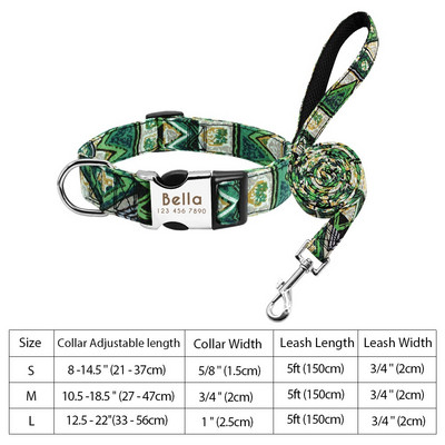 Εξατομικευμένο νάιλον σετ λουριών για κολάρο σκύλου Εκτυπωμένο προσαρμοσμένο κολάρο ταυτότητας σκύλου με χαραγμένο κολάρο για κουτάβια για μικρούς μεσαίους μεγάλους σκύλους