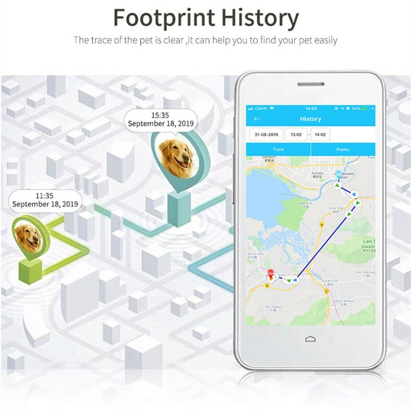 PetQueue Tracker pentru animale de companie 2G Gps Tracker pentru animale de companie 32 MB Memorie Urmărire în timp real IP67 Guler GPS reîncărcabil impermeabil pentru animale de companie