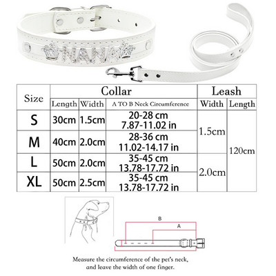 Προσαρμοσμένο Όνομα Bling Σετ λουριών κολάρου σκύλου γάτας Εξατομικευμένο σετ λουριών με όνομα στρας Δερμάτινο κολάρο σκύλου για κατοικίδιο για μικρό μεσαίο μεγάλο κολάρο σκύλου